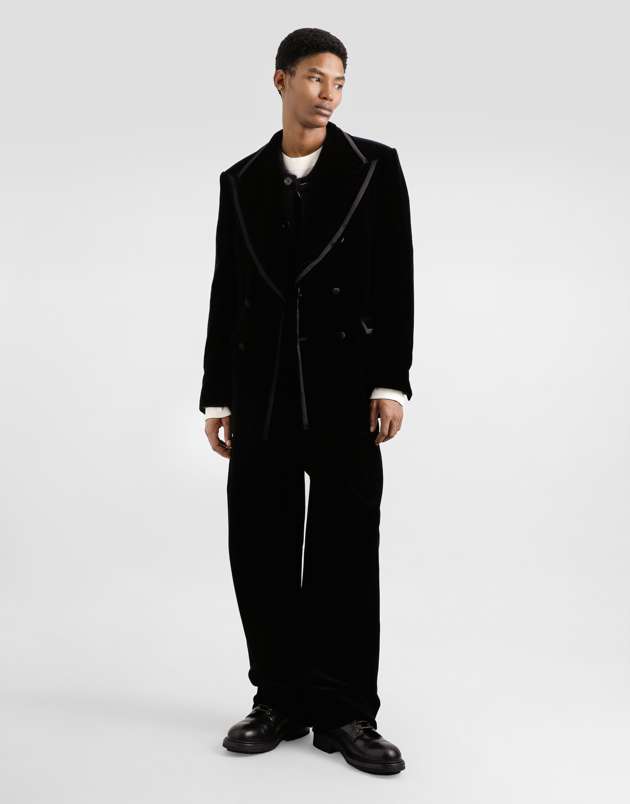 Dolce & Gabbana ダブルブレストジャケット Blackのメンズ ベルベット ダブルブレスト ジャケット | Dolce&Gabbana®