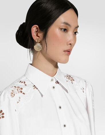 Dolce & Gabbana Earrings with rhinestone-detailed shell and DG logo Gold WEQ6A5W1111