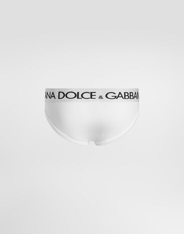 Dolce & Gabbana Mid-rise briefs in two-way stretch cotton White M3D03JONN97