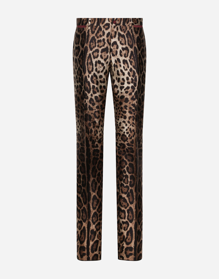 Dolce & Gabbana Silk mikado pants with leopard print IMPRIMÉ ANIMALIER GY7BMTIS1B8