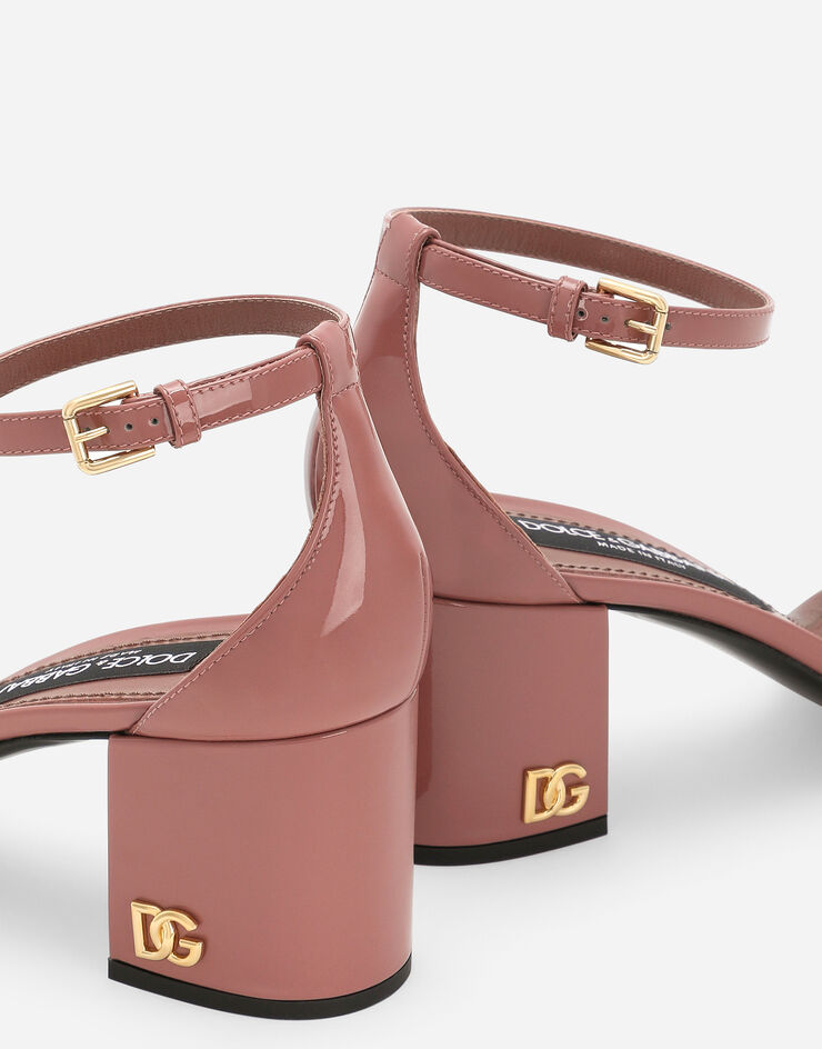Dolce & Gabbana 페이턴트 가죽 샌들 핑크 CR1693AN704