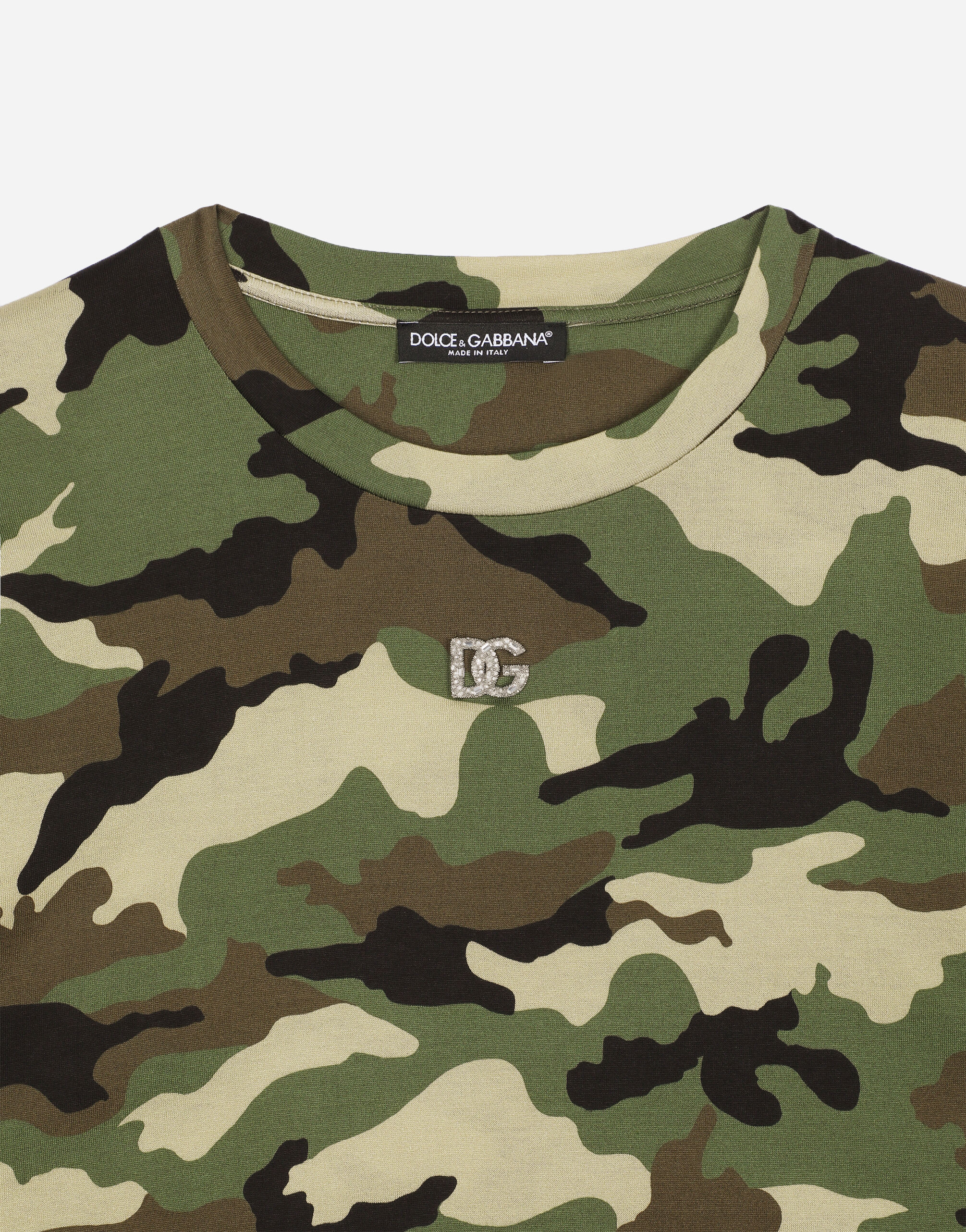 マルチカラーのウィメンズ Cropped camouflage-print jersey T