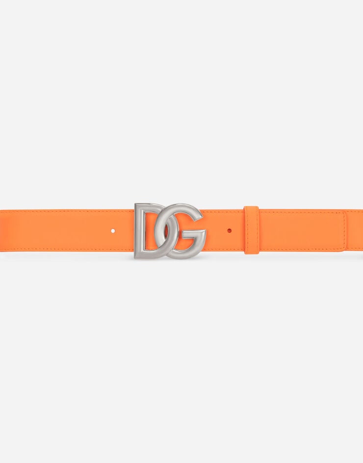 Dolce & Gabbana Gürtel aus Kalbsleder mit DG-Logo Orange BC4644A3444