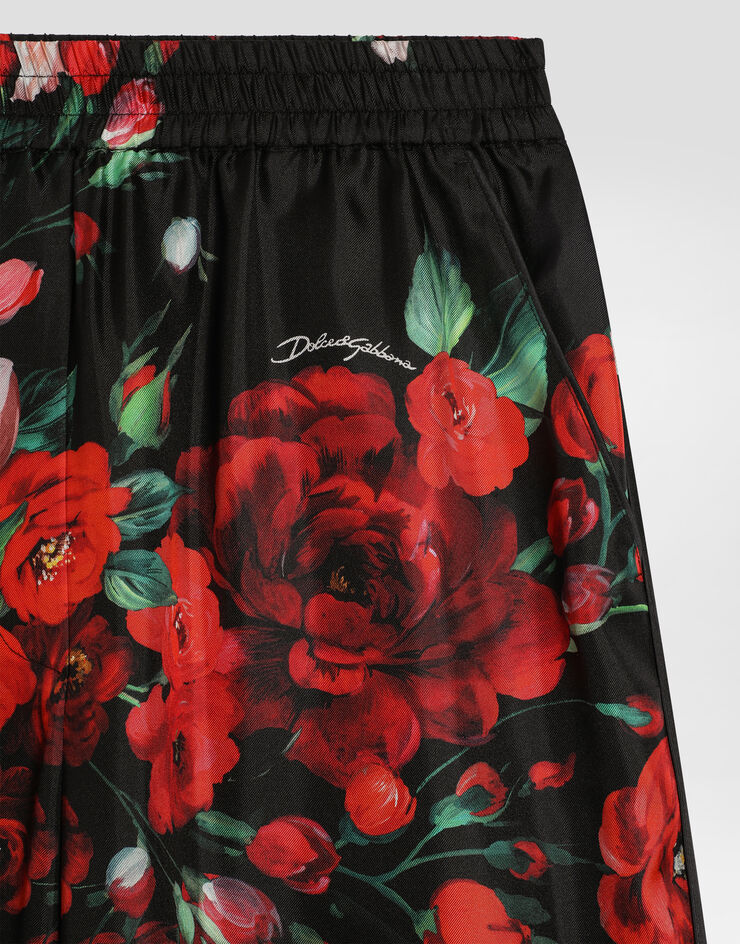 Dolce & Gabbana 玫瑰印花缎布睡裤 版画 FTAMPTIS1ZD