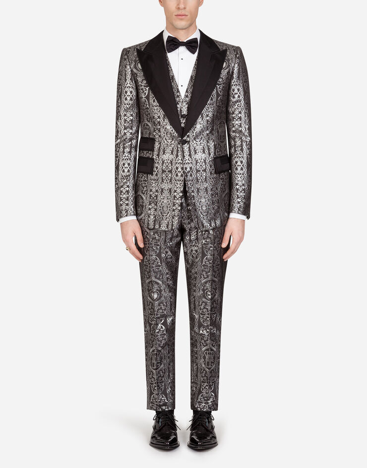 Dolce & Gabbana Casino-fit tuxedo jacket with gros-grain details MULTICOLORE G2MQ2THJMFK