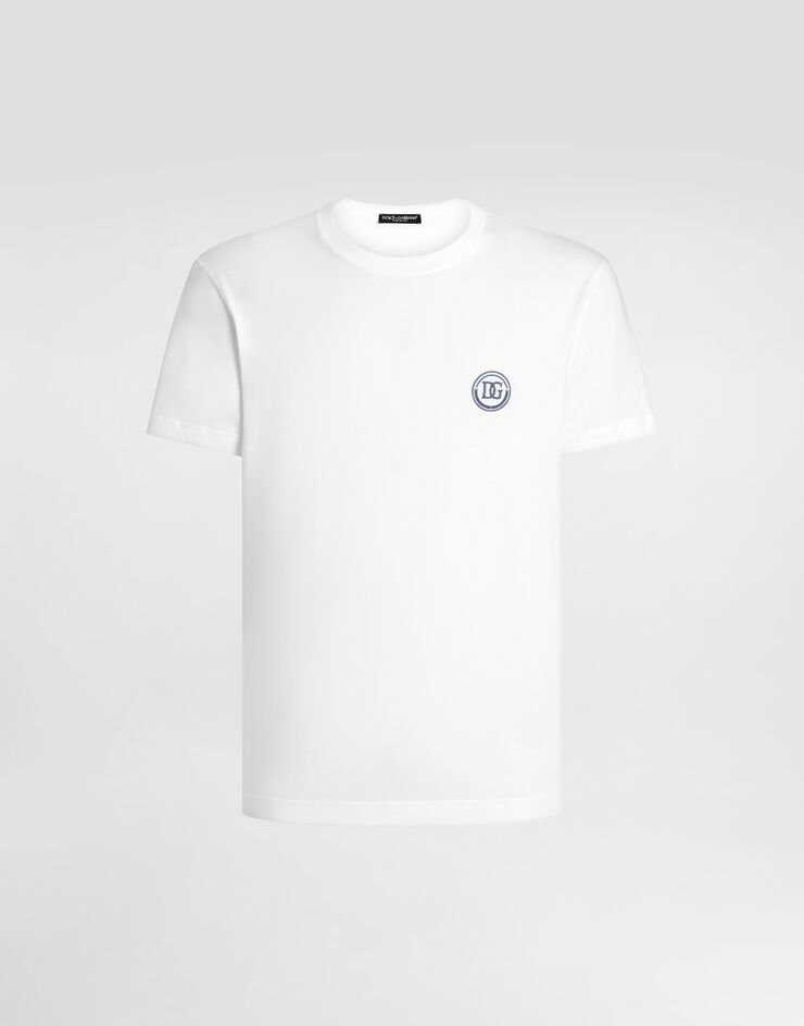 Dolce & Gabbana Short-sleeved T-shirt with DG embroidery White G8RN8ZG7M8X