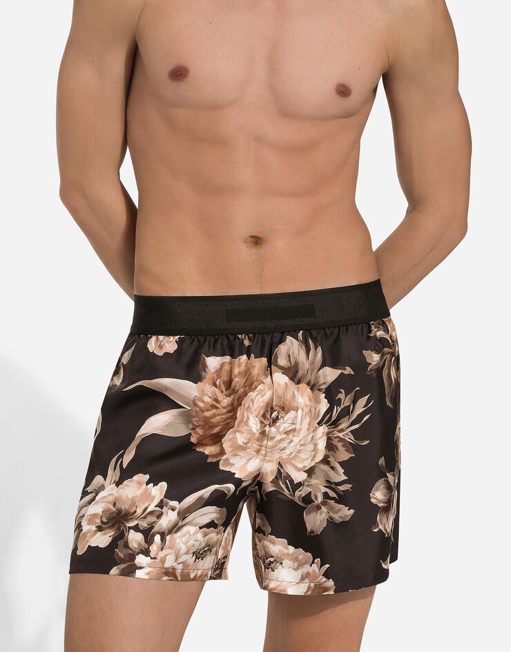 Dolce & Gabbana Shorts de seda con estampado de flores Imprima M4F05TIS1UJ
