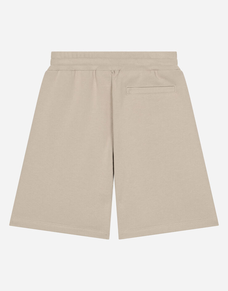 Dolce & Gabbana Jersey shorts with DG logo Beige L4JQT1G7NXC