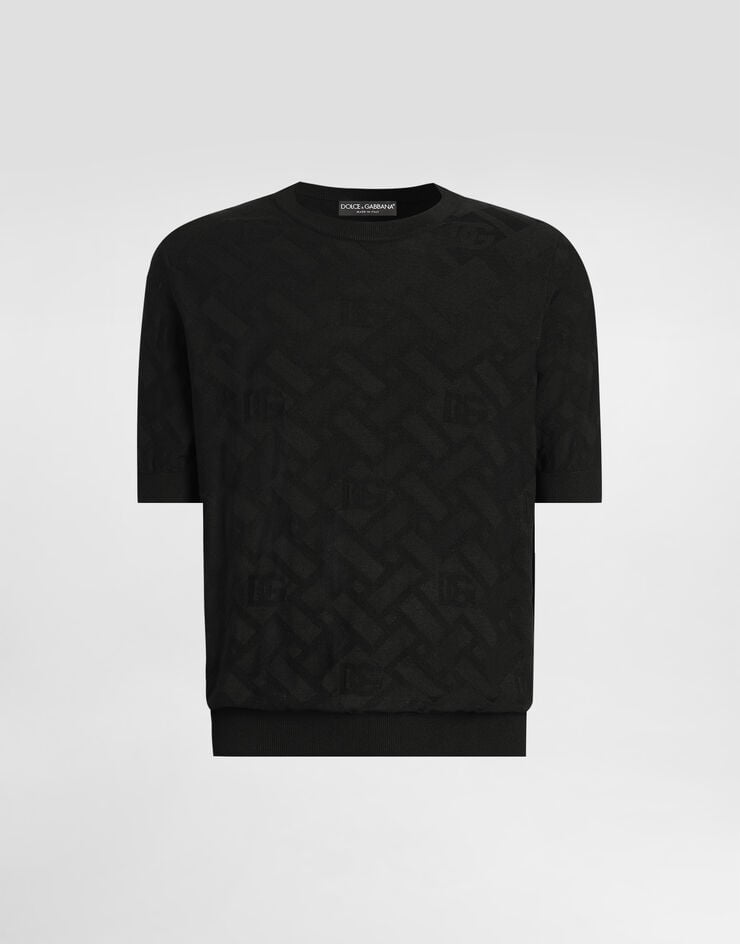 Dolce & Gabbana Micro-dot stitch silk pullover Black GXX03TJBSOC