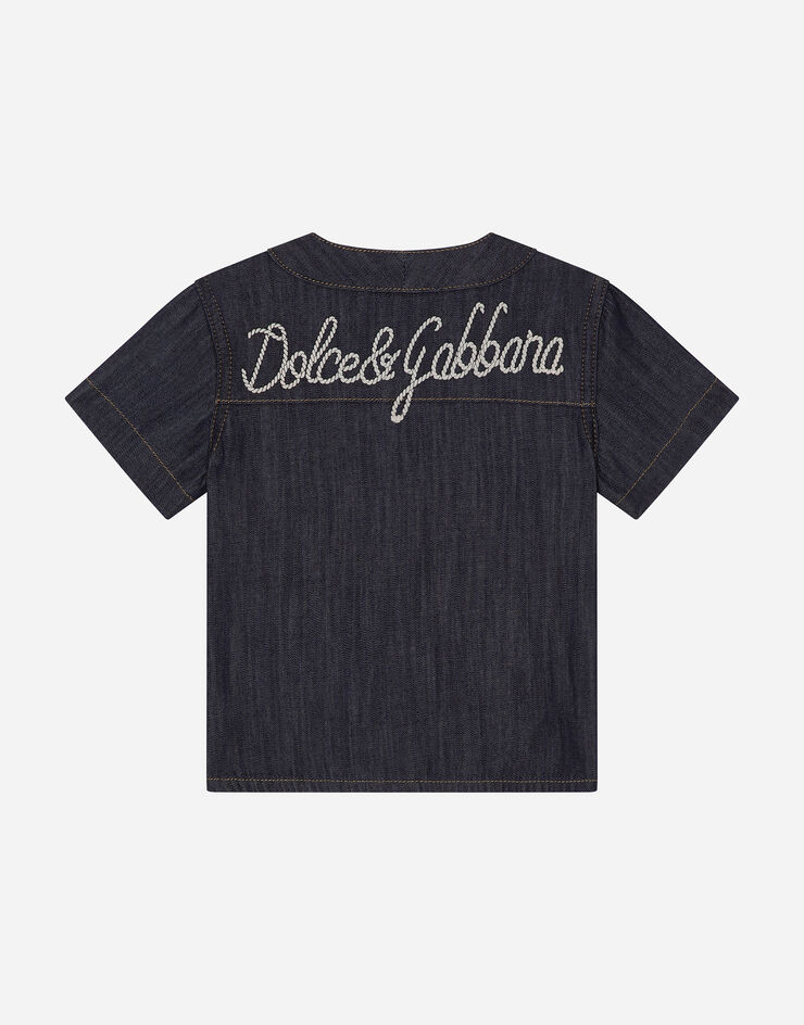 Dolce & Gabbana Denim shirt with Dolce&Gabbana logo Multicolor L14S15LDC59