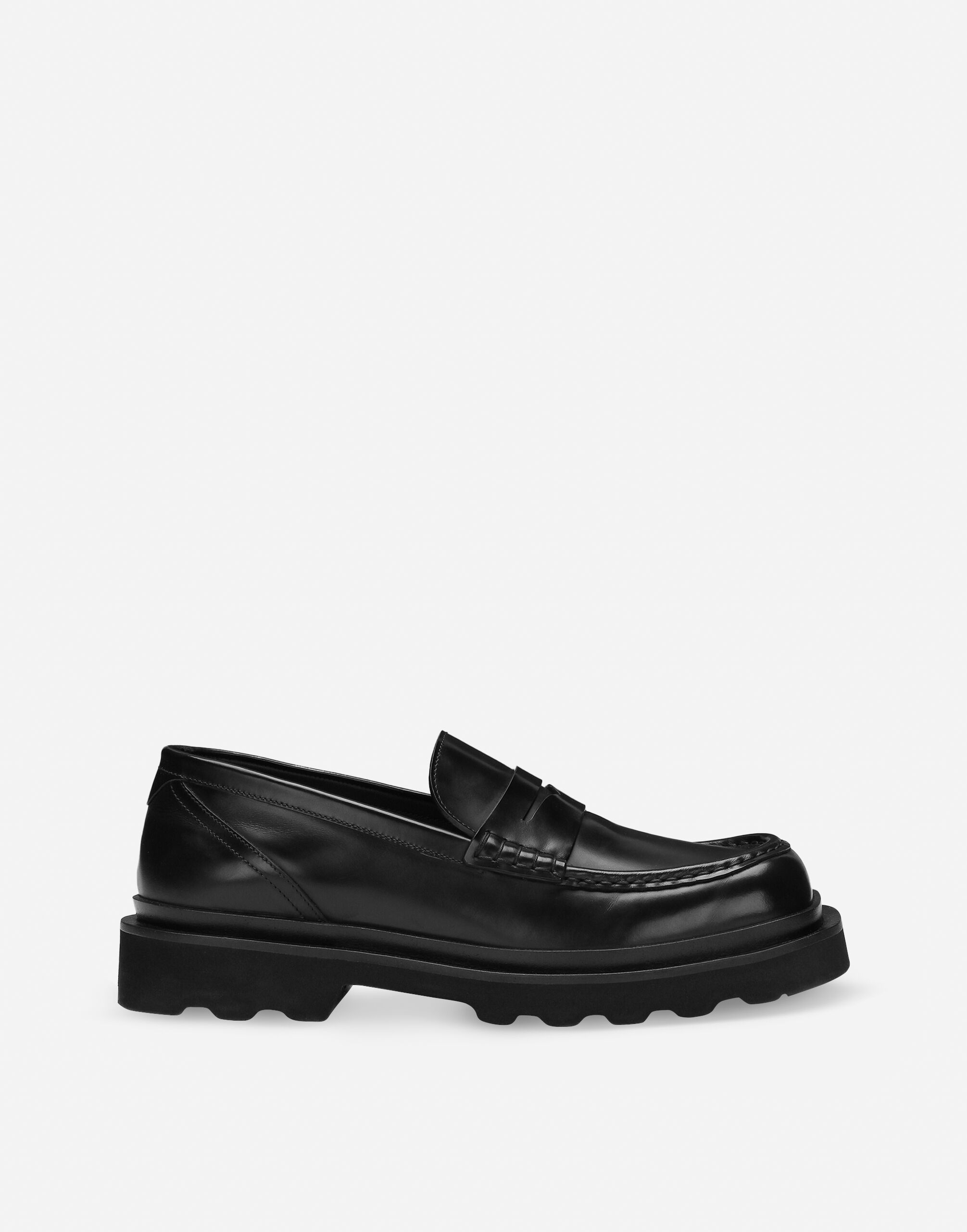Dolce & Gabbana Brushed calfskin loafers Black A10703A1203