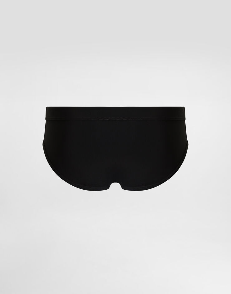 Dolce & Gabbana 标牌高腰三角沙滩裤 黑 M4A76JONO05