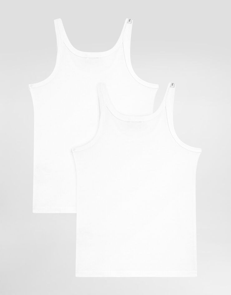Dolce & Gabbana Short-sleeved jersey vest two-pack White L4J702ON00H