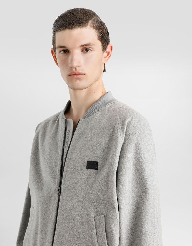 Dolce & Gabbana Cashmere and wool bomber jacket with tag Grey G9BJWTFU2ST