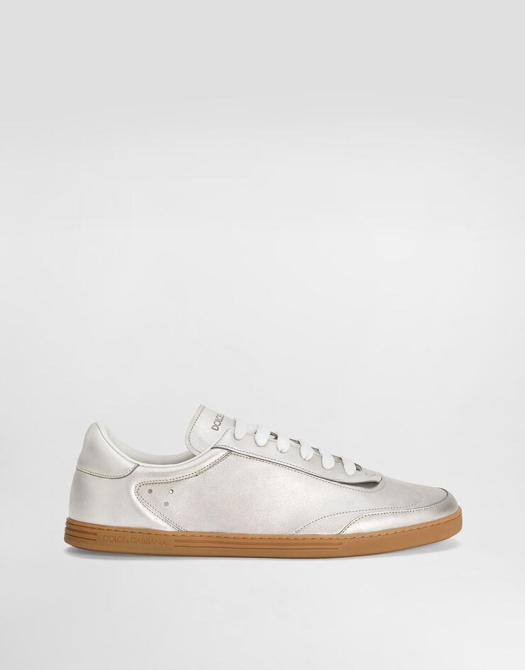 Dolce & Gabbana Sneaker Saint Tropez aus Metallic-Leder Silber CS2255A3H57