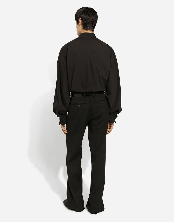 Dolce & Gabbana 스트레이트 레그 스트레치 울 팬츠 블랙 GYZMHTGH862