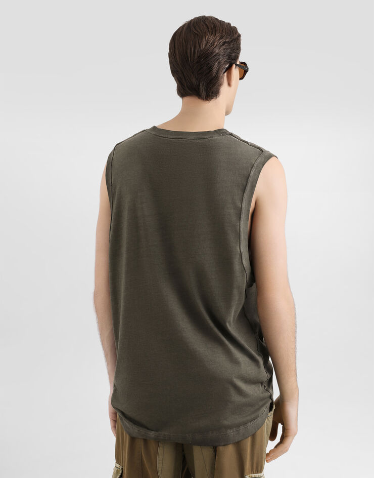 Dolce & Gabbana Cotton tank top Grey G8TE9ZG7PNS