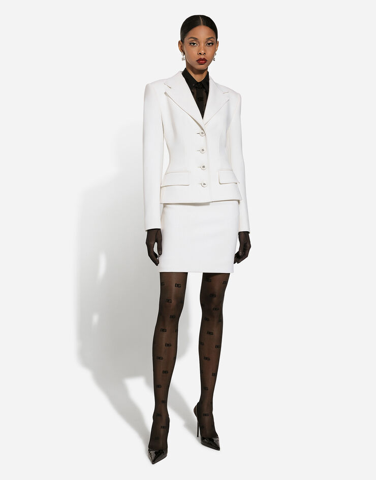 Dolce & Gabbana Falda midi de línea recta de lana Blanco F4CS5TGDCBV
