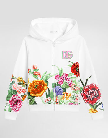 Dolce & Gabbana Hoodie with floral print White L5JTNKG7O9K