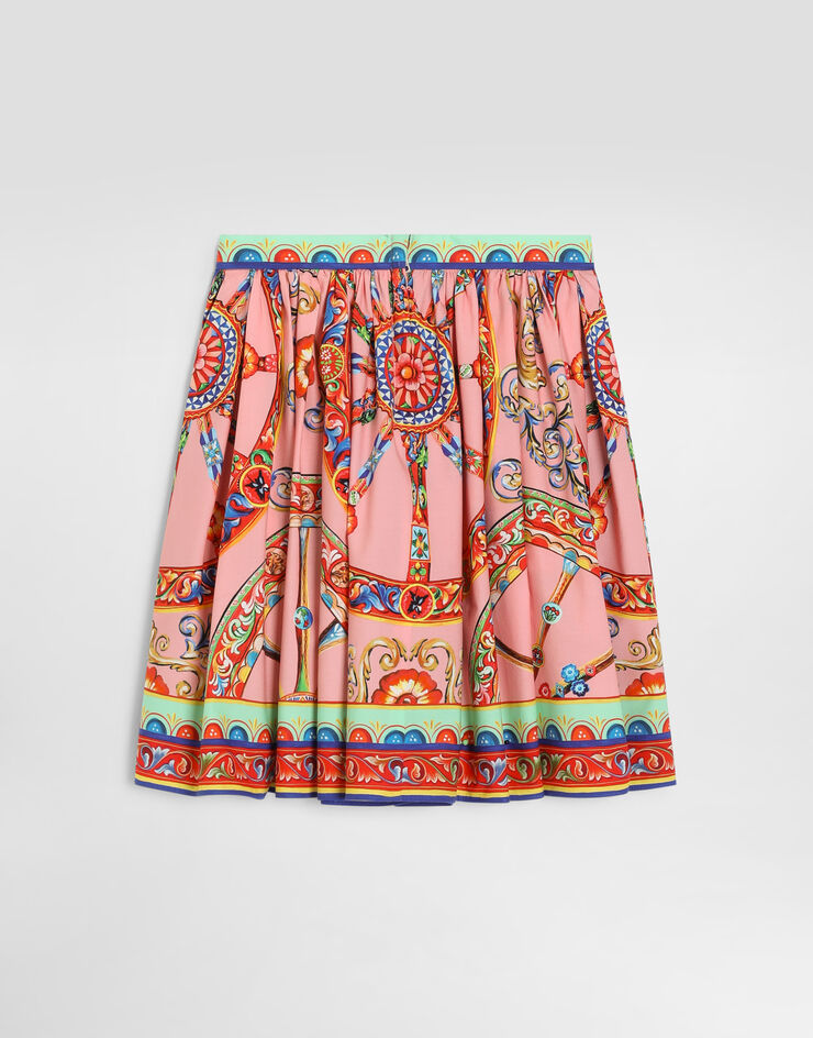 Dolce & Gabbana Carretto-print poplin skirt Multicolor L56I22FI5O1