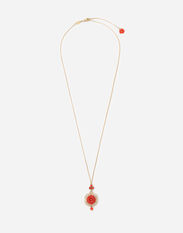 Dolce & Gabbana Coral pendant in yellow 18kt gold and coral rose Gold WEJP1GWROD1