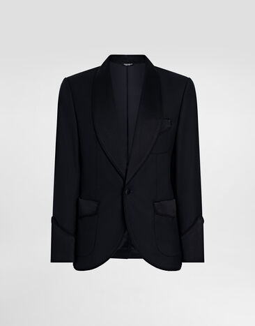Dolce & Gabbana Single-breasted wool jacket Black G2QS7TFU4MC