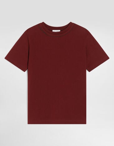 Dolce & Gabbana T-Shirt aus Jersey mit Logo Bordeaux L4JTHUG7QK1