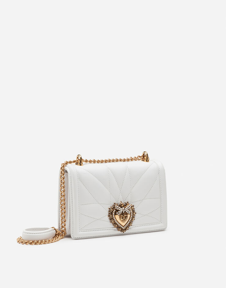 Dolce & Gabbana Small Devotion crossbody bag in quilted nappa leather White BB6880AV967