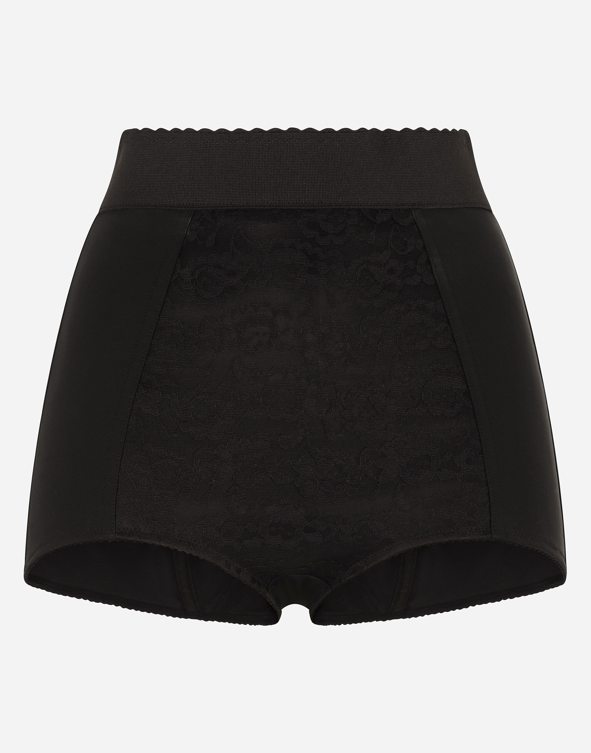 Dolce & Gabbana High-waisted shaper panties in jacquard and satin White F6JEYTFUBGE