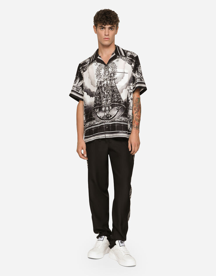 Dolce&Gabbana Printed silk habotai Hawaiian shirt Multicolor I5A24MGH178