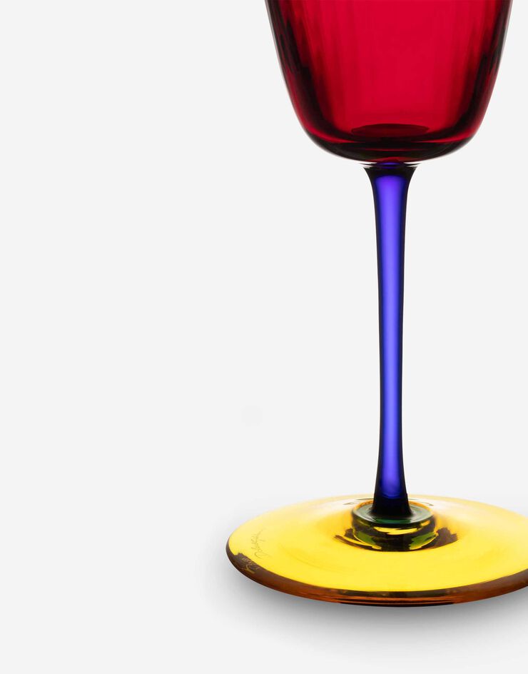 Dolce & Gabbana Copa de vino blanco de vidrio de Murano Multicolor TCB001TCA34