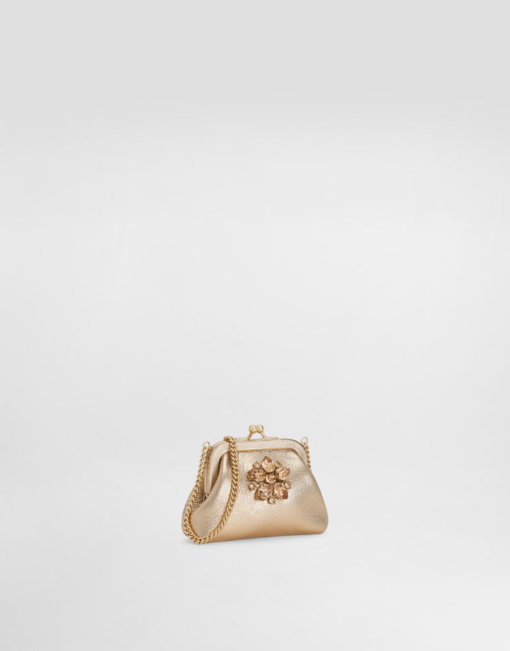 Dolce & Gabbana Sac en cuir de veau lamé Dolce & Gabbana Sac en cuir de veau lamé Gold EB0007AY812