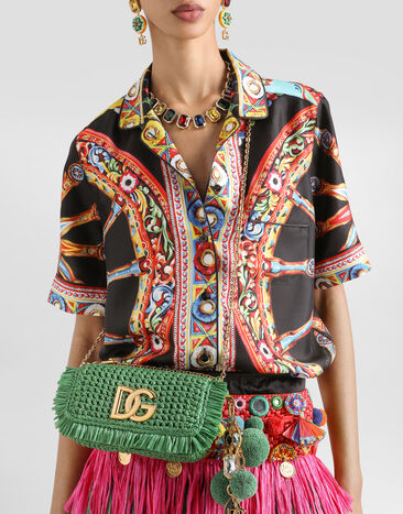 Dolce & Gabbana 3.5 shoulder bag in raffia Green BB7836A0438