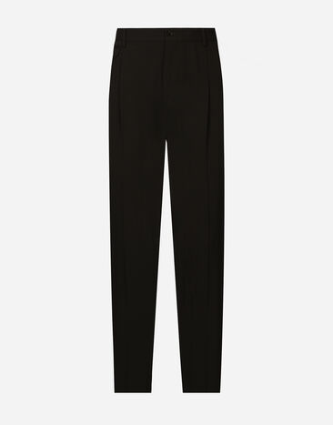 Dolce & Gabbana Tailored stretch twill pants Black GY6UETFUBBQ