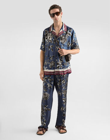 Dolce & Gabbana Peony-print vanity twill trousers Multicolor GVRMATHI10P