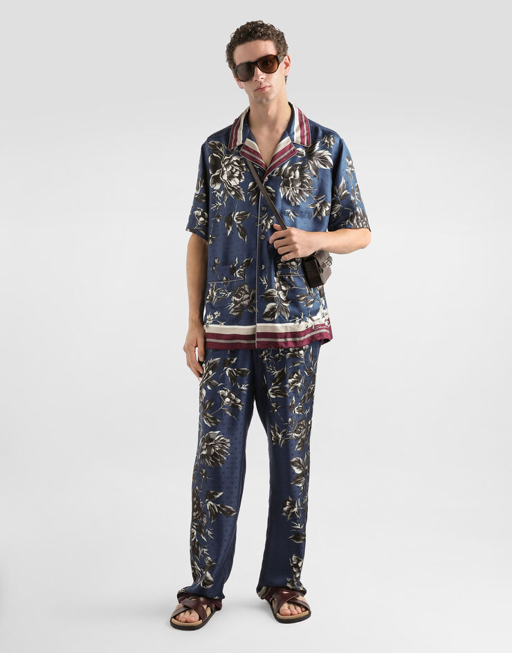 Dolce & Gabbana Peony-print vanity twill trousers Multicolor GVRMATHI10P