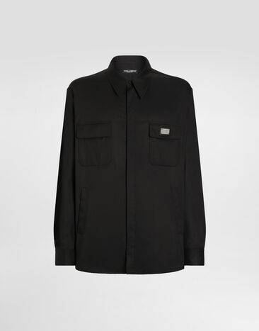 Dolce & Gabbana Nylon shirt with logo tag Black G5KI7TGK316