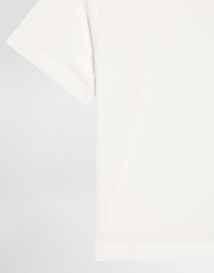 Dolce & Gabbana Jersey T-shirt with DG logo White L4JTHVG7N0F