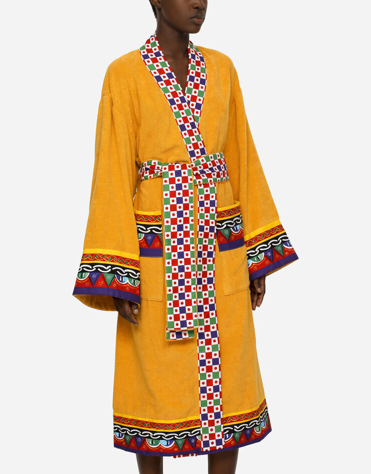 Dolce & Gabbana Cotton Terry Bathrobe Multicolor TCF010TCAGN