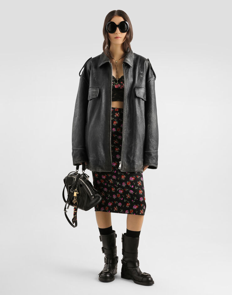 Dolce & Gabbana Vintage-effect leather jacket Dolce & Gabbana Vintage-effect leather jacket Black F9T69LGDDEE