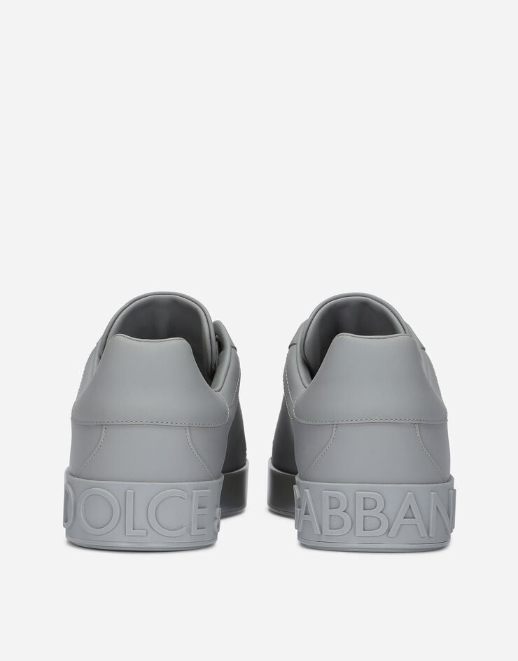 Dolce & Gabbana Sneaker Portofino aus Kalbsleder Grau CS1772A1065