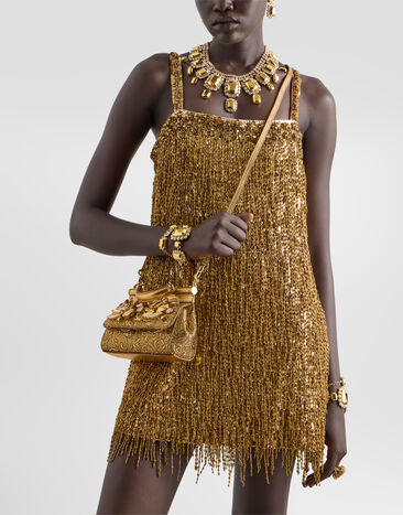 Dolce & Gabbana Mini Sicily handbag in brocade Gold BB7116B0849