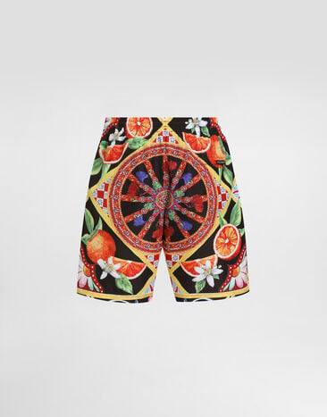 Dolce & Gabbana Bade-Boxershorts mit Carretto-Print Multicolor M4A13TFPSIT