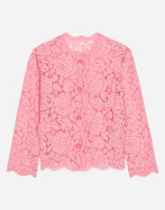 Dolce & Gabbana Single-breasted lace jacket Pink F6DIHTFURAG