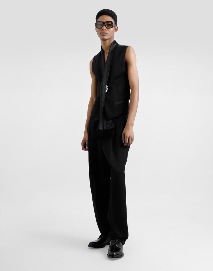 Dolce & Gabbana Wool gabardine vest Black G715FTFU21E