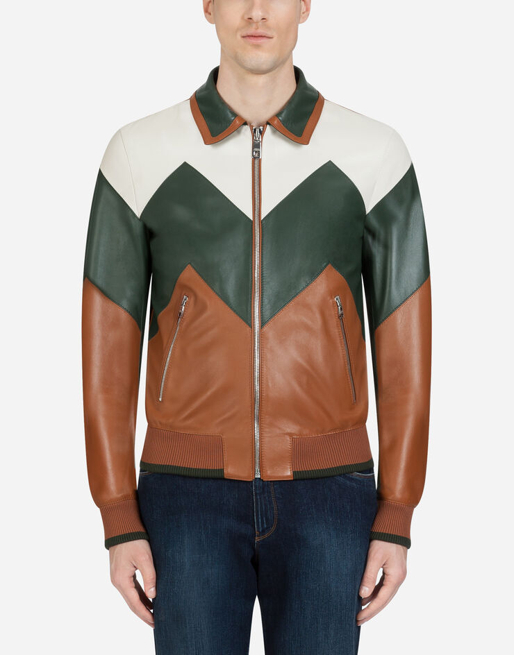 Dolce & Gabbana Multicolored leather jacket BROWN G9RB4LHULF7