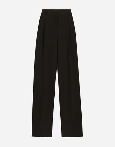 Dolce & Gabbana Flared wool gabardine tuxedo pants Black FTC82TFU21E