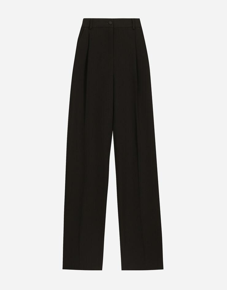Dolce & Gabbana Flared wool gabardine tuxedo pants Black FTC82TFU21E