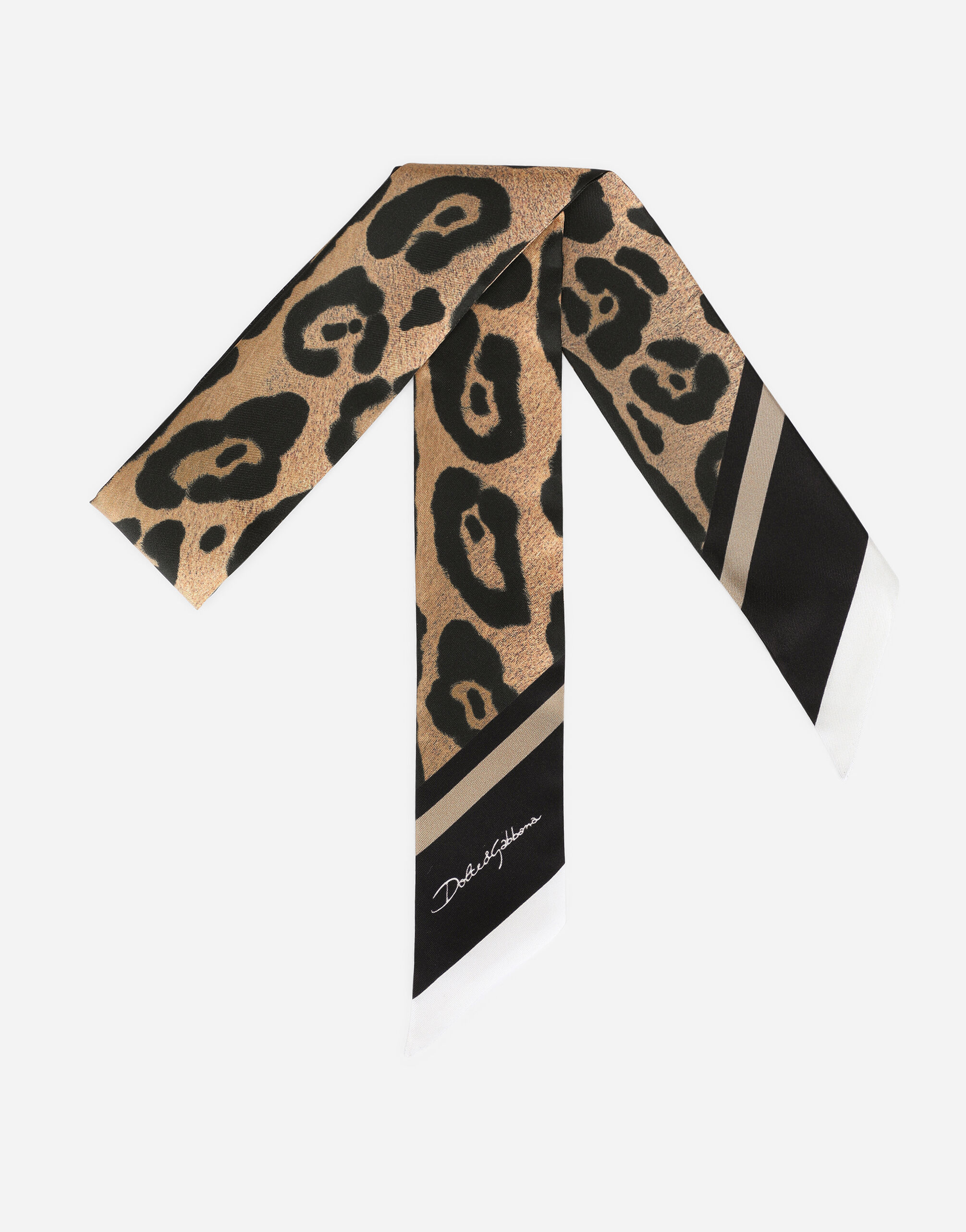 Dolce & Gabbana Leopard-print twill headscarf Multicolor IF677WG7BPY