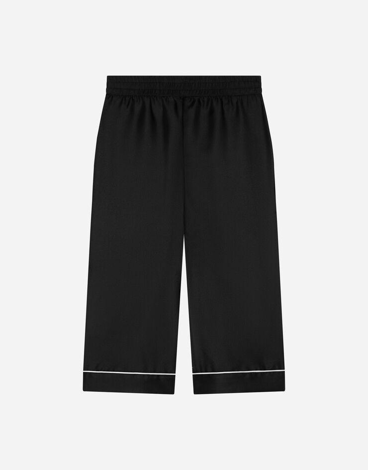 Dolce & Gabbana Pantalón tipo pijama en sarga de seda Negro L53P26FU1FZ